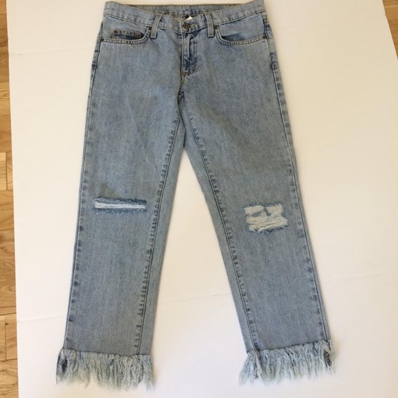 Carmar Denim - New Carmar Bartley Fringed Cropped Jeans 27